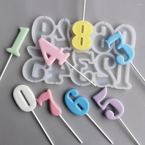 Baking Tools Numeric Shaped Modeling DIY Lollipop Silicone Mold Chocolate Candy Cake Moulds Birthday Decorating Tool