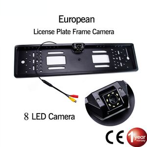 XINMY Car Rear View Camera EU European License Plate Frame Waterproof Night Vision Reverse Backup Camera 4 Or 8 LED Light