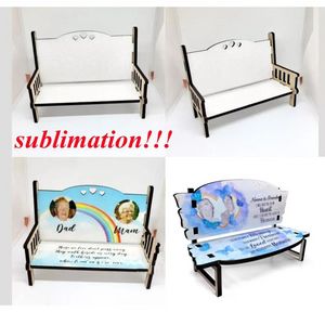 Sublimation MDF Memorial Bench für Schreibtischdekoration Personalisierte glänzende weiße leere Hardboard -Love Bench NEU FAST T1110