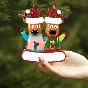 Weihnachtsdekorationen Baum Elchfamilie 2022 Feiertagsornament personalisiertes Dekor 1110