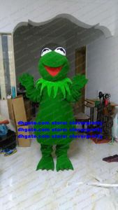 Green Long Fur Frog Mascot Costume Toad Bufonid Bullfrog Adult Cartoon Character Outfit Suit Scenic Spot THEME PARK zx443