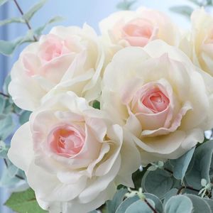 Fiori decorativi Rose ad alta simulazione Tocco reale artificiale Idratante per la decorazione domestica Disposizione dei fiori Matrimonio