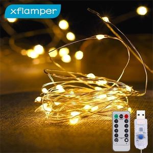 クリスマスの装飾5/10/20m USB LED FAIRY LIGHTS COPPER WIRE WATERPROOF STRENT STRING LIGHTホリデーパーティーウェディングデコレーション221109