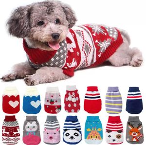 Одежда теплой собаки для маленьких средних собак вязаная кошачья свитер.