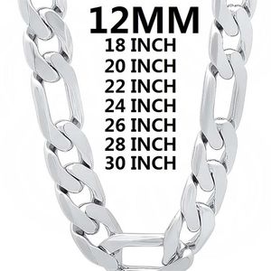 Solid Sterling Silver Necklace For Men Classic mm Cuban Chain Inches Charm High Quality Fashion Jewelry Wedding R