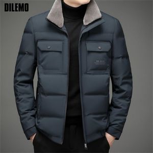 Męskie Down Parkas High End Designer Designer Casual Fashion Grey Duck Coats Winte z futrzaną kurtką wiatrówki puffer ubrania 221110