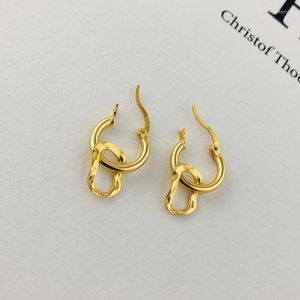 Orecchini a cerchio in oro 18k vero. Autentico argento sterling 925 Cerchio aperto Quadrato irregolare Geometrico Fine GIOIELLI Tle994