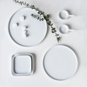 Geschirr-Sets, europäische kreative Keramikplatte, weißes Porzellan, Abendessen, koreanische Küche, Geschirr und Teller
