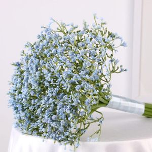 Fiori decorativi Fiore artificiale Plastica Gypsophila Di 16 rami Bouquet Sposa Mano che tiene Decorazione di nozze Decorazioni per la casa Falso