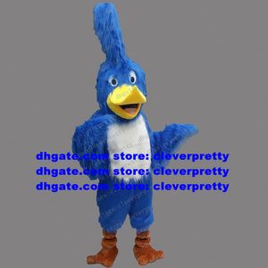 Niebieski długi futra Mascot Costume Jay Bird Cyanocitta Cristata Eagle Hawk Hawk Adult Cartoon Posta