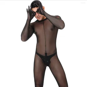 Sexy Set Men's G Strings Sexy Mesh Mens Bodystocking Penis Pouch Full Body Exotic Parties Night Clubs Wear Transparent Gay Catsuit Jumpsuit Lingerie