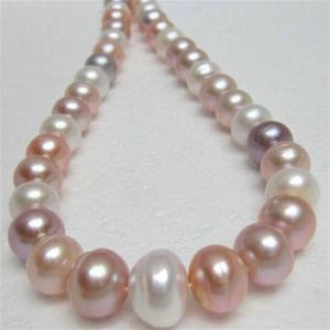 Verkaufe mm Perlenketten S dsee wei rosa Purpurperlenkette inch K Gold Clasp335Q