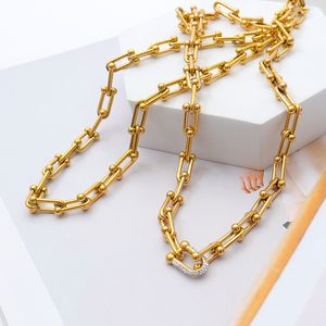 U Bamboo Knot Chain Style Stainless Steel Necklace For Men Women Jewelry Christmas Gift