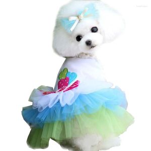 Abbigliamento per cani Vestiti per cani Abitino Sweety Princess Primavera Accessori in pizzo per animali domestici Gonne stile