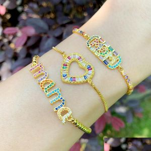 Braccialetti con ciondoli Cuore Mamma Mamma Fascino Braccialetti con diamanti Oro 18 carati Pl Bracciale regolabile per le donne Gioielli di moda Regalo della madre Sarà un Dhl6F