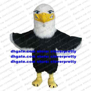 Black White Long Fur Eagle Hawk Mascot Costume Tiercel Falcon Vulture Adult Character Party ￅrlig symposium ZX142