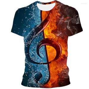 Camiseta masculina de camisetas impressas 2022 verão e mangas curtas femininas impressão de guitarra 3D Top Gothic Anim