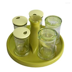 Бутылки для хранения прозрачная пластиковая приправа с ложкой Spoon Spice Case Bottment Bottle Bottle Jarc