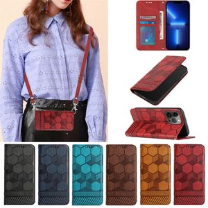 حالات نمط كرة القدم Crossbody حزام الكتف Flip Magnet Case for iPhone 14 Plus 13mini 12 Pro 11 SE 7 8 X XS Max XR Wallet