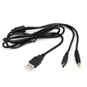 Black 1.2m 2 in 1 USB Charger Cables For PSP 2000 3000 Charging Transfer Data Powe Cord