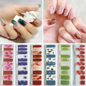 Atacado 20 dicas adesivos de unhas Decalques de carimbo de ouro Flores Diy Nails Polo