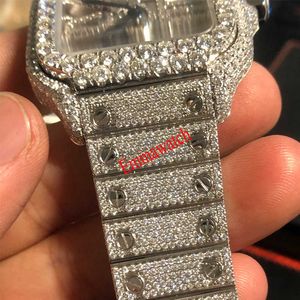 2023WRISTWATCHES إصدار جديد VVS1 Diamonds Watch Rose Gold Mixed Sier Seeron Watch Pass TT TT Quartz Movement Top Men Luxury Iced Out SA