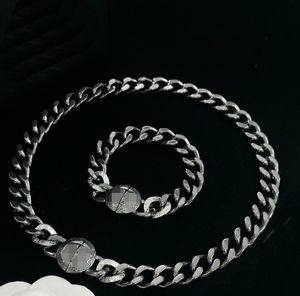 Set di bracciali con collana a catena spessa in ottone dal design femminile, modello Grecia, Banshee Medusa, ritratto, hiphop, punk, regali di festa di compleanno, gioielli firmati HMS6 - 07