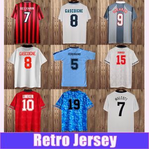 1998 Keegan Mens Fans Retro piłka nożna Linker Scholes Shearer Sheringham Gascoigne Lampard England Home Away Away Beat