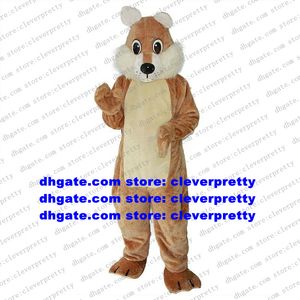 Brown Long Fur Squirrel Mascot Costume Adult Cartoon Character Outfit Suit Children Program Grad Night ZX641