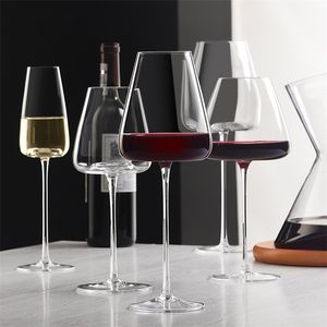 手作りの赤ワイングラスコレクションレベルワインカップウルトラ型クリスタルバーゴーニュボルドーゴブレットアートビッグベリーテイスティングカップバードリンクウェア21SK E3