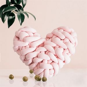 CUSHionDecorative Pillow DunxDeco Heart Knots Cushion Form Solid Color fylld plysch Toy Doll Present Dekorativ soffa stol Dekoration 221109