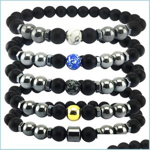 Braccialetti con ciondoli Bracciale con perline in ematite magenetica Bracciale con diaspro imperiale Braccialetti con turchese Donna Gioielli moda uomo Hip Hop Drop Ship De Dhqrz