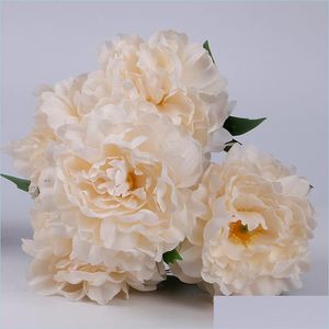 Flores decorativas grinaldas 5pcs/conjunto Simação PEONY FLORES CASAMENTO FORMA FAZENDO A MAIS DE TABELA DE FLORES ARTIFICIAIS DE DECORAÇÃO DO