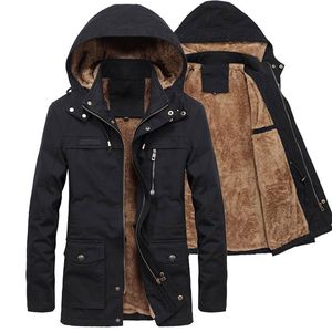 Military Thick Warm Man Jacket Winter Parkas Casual Cotton Padded Jacket Male Multi-Pocket Fur Hoodies Men Coat Parka Hombre