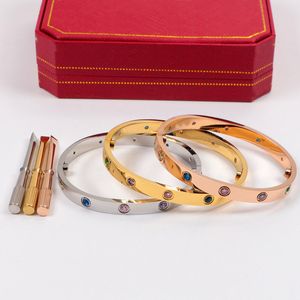 316L titanyum çelik çift mücevher renkli taş carter love altın bileklik kadınlar için altın bileklik