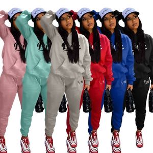 2024 Designer Marke Frauen Trainingsanzüge Jogger Anzüge ROSA Druck zweiteilige Sets Hoodies Hosen Langarm Sweatsuits Leggings Outfits lässige Herbst Winter Kleidung 8909-6