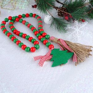Weihnachtsdekorationen, Holzperlen-Ornament, Holzgirlande, Baumquasten-Ornamente für Zuhause, Festival, Dekoration, Girlanden