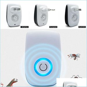 Controllo dei parassiti Trasonic Repellente per zanzare Elettronico Repellente per parassiti Controllo Rat Mouse Anti Us Eu Plug Drop Delivery Giardino domestico Househ Dhjgz