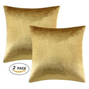 Pillow Case 2 Packs goldene dekorative Kissen Abdeckungen Koffer f￼r Sofa Bett Couch moderne Luxus massive Samt Home Throw Pillows Silber 221109