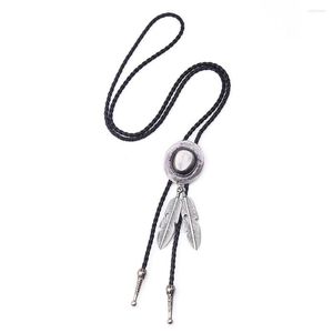 Cara gargantilha de hat hat alora de cowboy masculino bolo tie masculina corda de couro de colar de colar de colar de camisola de camisola longa camisetas