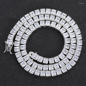 Łańcuchy Księżniczka Cut 4 mm laboratorium Diamentowe naszyjnik z białym złotem impreza weselna Naszyjniki dla kobiet mężczyzn Tennis Chocker Biżuter