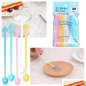 Tweezers Pick-Up Tools 30Piece Mini Candycolored Cute Dispensing Spoon Jewelry Tool Resin Sile Mold Tools Stirring Stick Coffee Spo Dhl7F