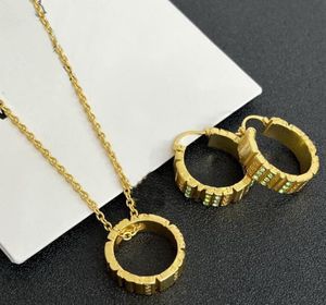 Lyxig designer ringform halsband örhänge grekland slingrande mönster banshee medusa huvudmönster 18k guld pläterad födelsedagsfestfest gåvor smyckesuppsättningar hms9 - 04