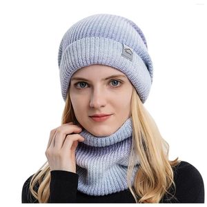 Kulkapslar handskar halsduk set m￤n h￶st och vinter koreansk version av gradienten f￤rg ull hatt f￶rtjockad varm ￶ronskydd kallt stickat