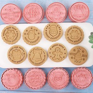 Baking Moulds Christmas Decorations Cookie Mold Cutters Xmas Tree Snowman Santa Claus Snowflake Biscuits Mould Cookies Making Tool