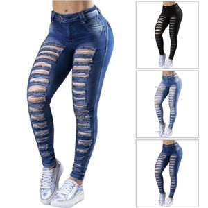 QNPQYX Zerrissene Frauen Röhrenjeans Hohe Taille Denim Blaue Hosen Kausal Sexy Jean Hosen Für Mom Jeans Ganzkörperansicht Weibliche Neue Hose