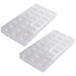 Baking Tools 2X 24 Holes Semi Sphere Chocolate Mould Polycarbonate Bar Mold Half Ball Candy Maker Bakeware