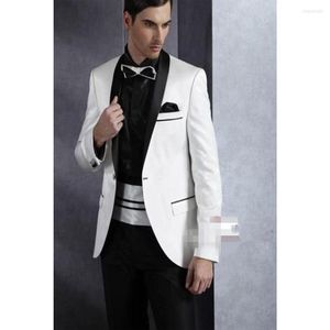 Ternos masculinos Alfaiate fez masculino smoking de casamento 2022 figurino masculino fumbo groom fumando vestido de 3 peças vestido formal branco para