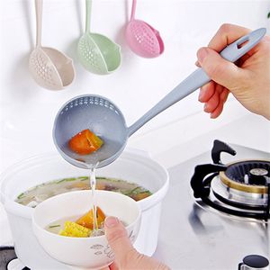 Utensili da cucina 2 in 1 Cucchiaio da minestra Mestolo Manico lungo Cucchiai Colino Utensili Paletta Accessorio da cucina