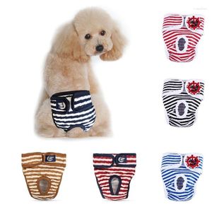 Abbigliamento per cani Pantaloncini a righe lavabili per animali domestici Mutandine Intimo mestruale Slip Tuta Pantalone fisiologico Pannolino sanitario